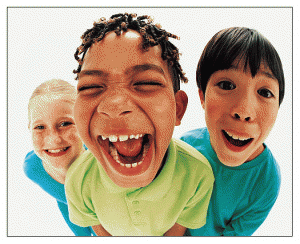 Kids having fun in the classroom.